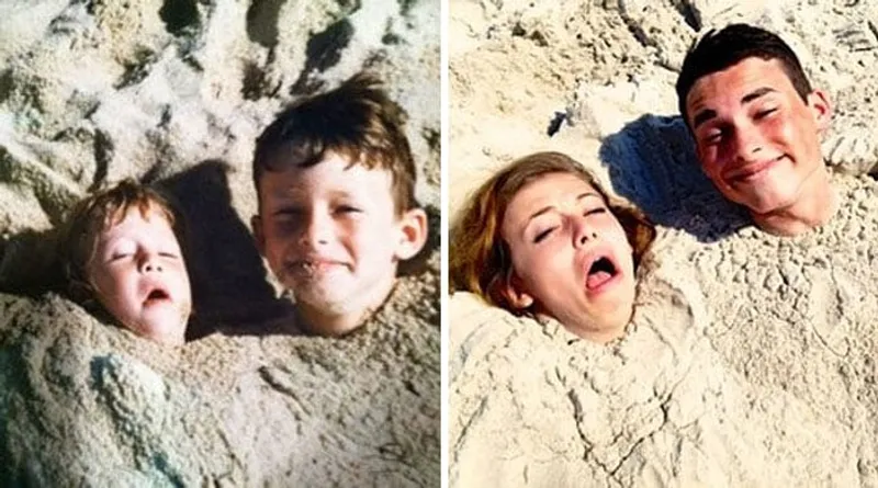 Hilarious People Who Flawlessly Recreated Their Childhood Photos