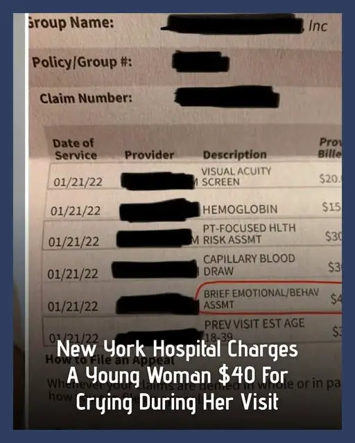 New York Hospital Charges A Young Woman $40 For Crying During Her Visit