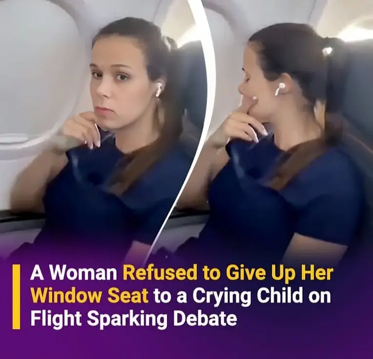 People are flustered after a woman refuses to give her window seat to a crying child